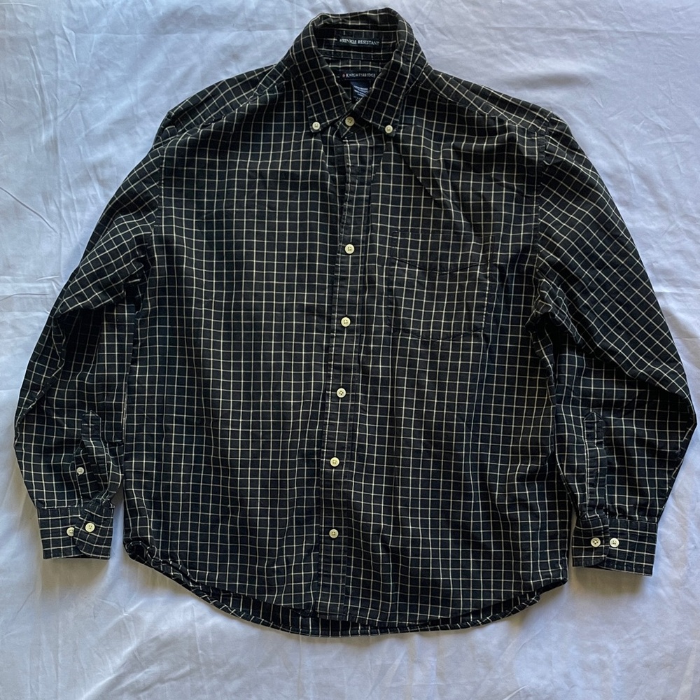 Knightsbridge L Classic Black Checkered Button-Down Shirt